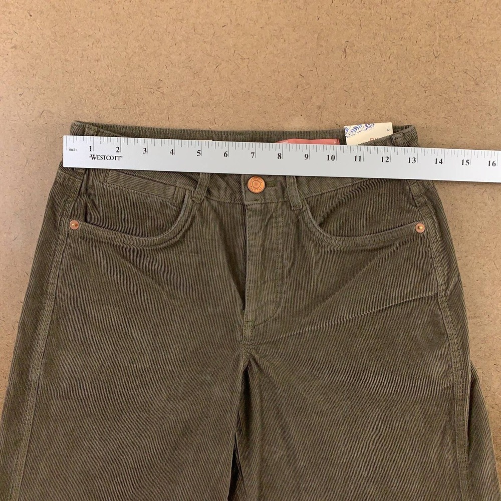 Pilcro Womens Size 24 Regular Olive Green Corduroy Gwen Wide Leg Pant NWT - Picture 3 of 8